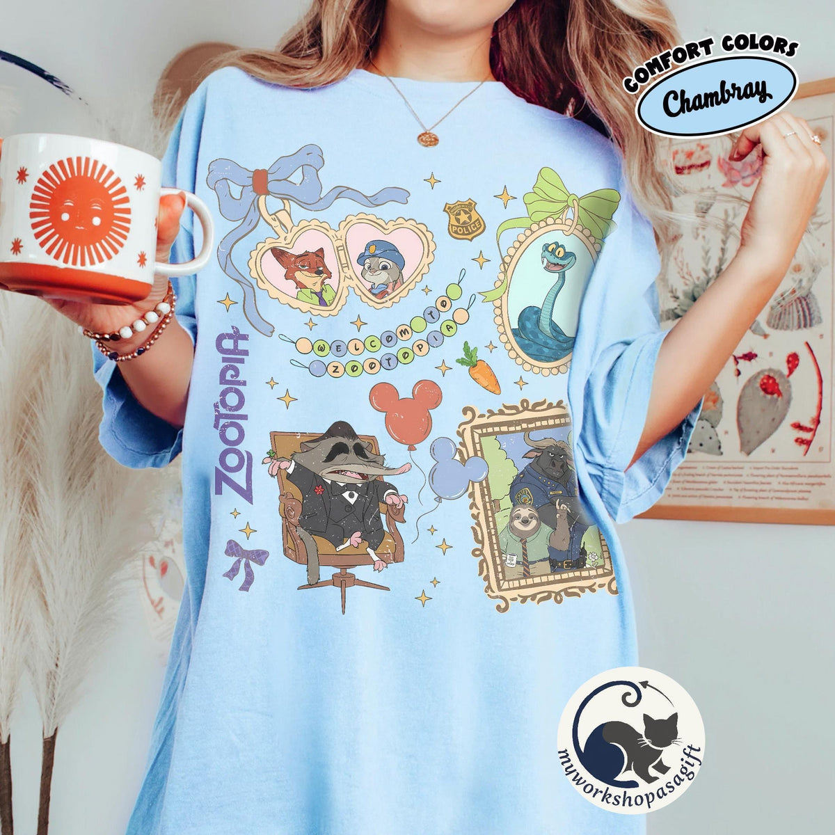 Zootopia 2 Characters Coquette Bow — Bella+Canvas Tee fan art by Snagva (3)