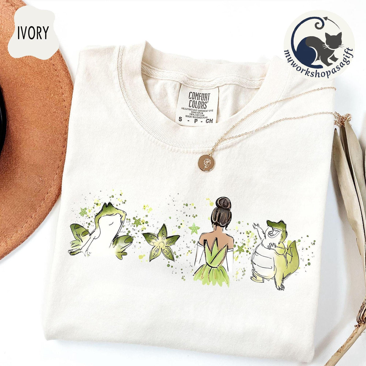 Comfort Colors Tiana Watercolor Frog Princess — Gildan Sweatshirt fan art by Snagva