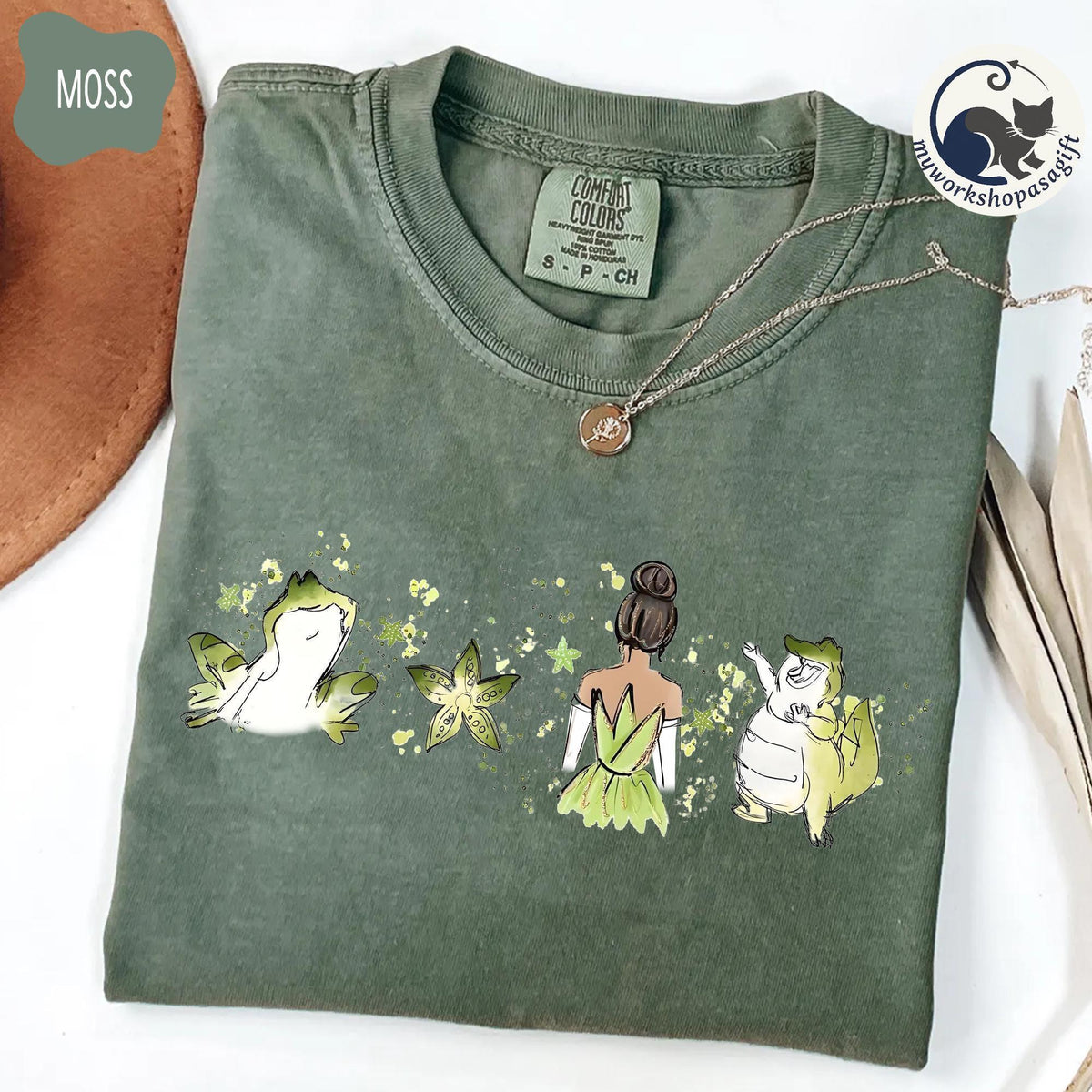 Comfort Colors Tiana Watercolor Frog Princess — Comfort Colors Tee fan art by Snagva (5)