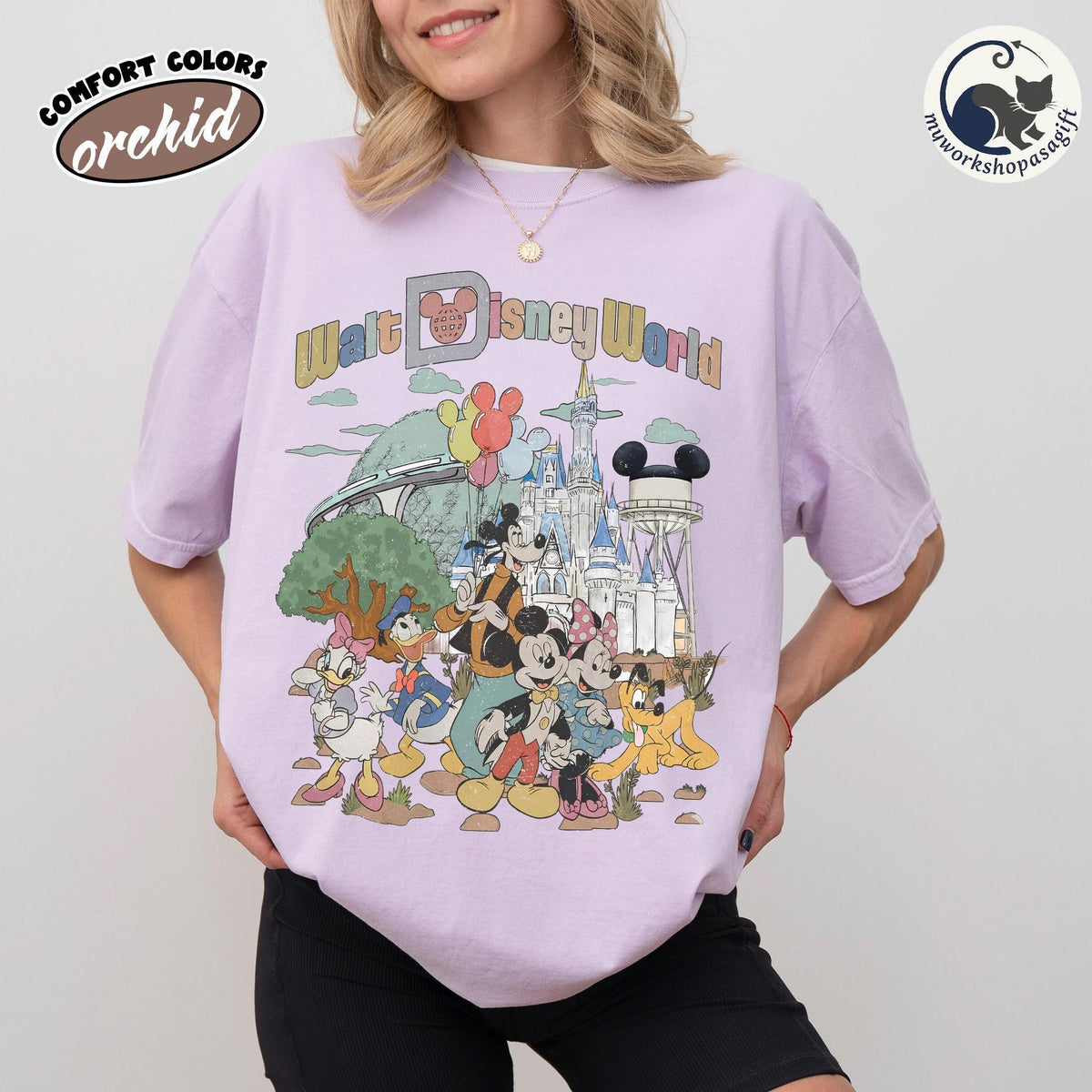 Comfort Colors Retro Walt Disney World — Bella+Canvas Tee fan art by Snagva (4)