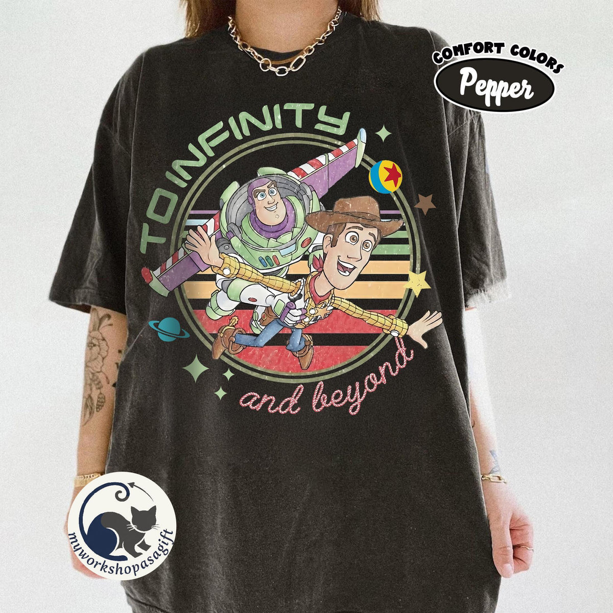 Comfort Colors Toy Story Woody Buzz Retro — Gildan Sweatshirt fan art by Snagva (3)