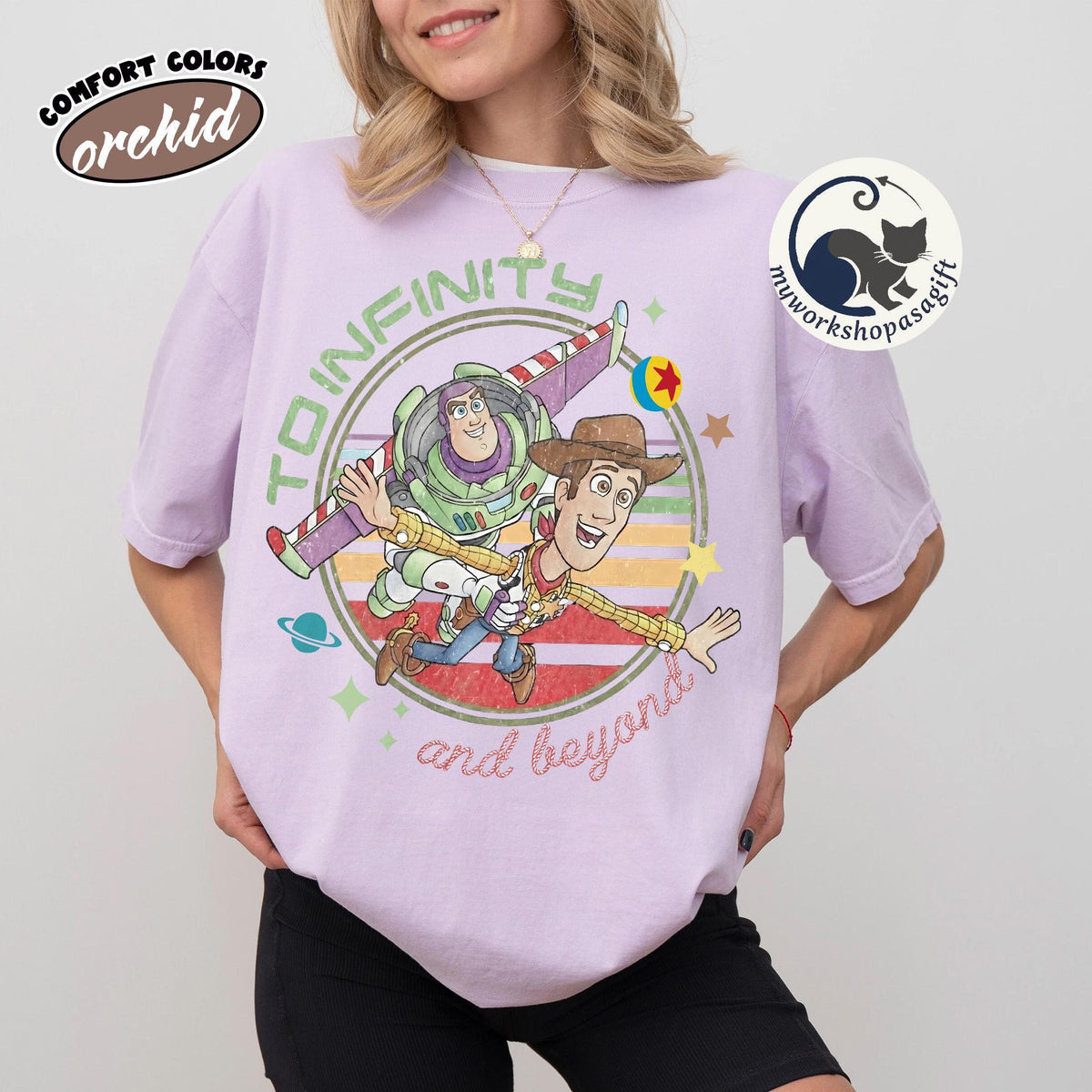 Comfort Colors Toy Story Woody Buzz Retro — Bella+Canvas Tee fan art by Snagva (4)