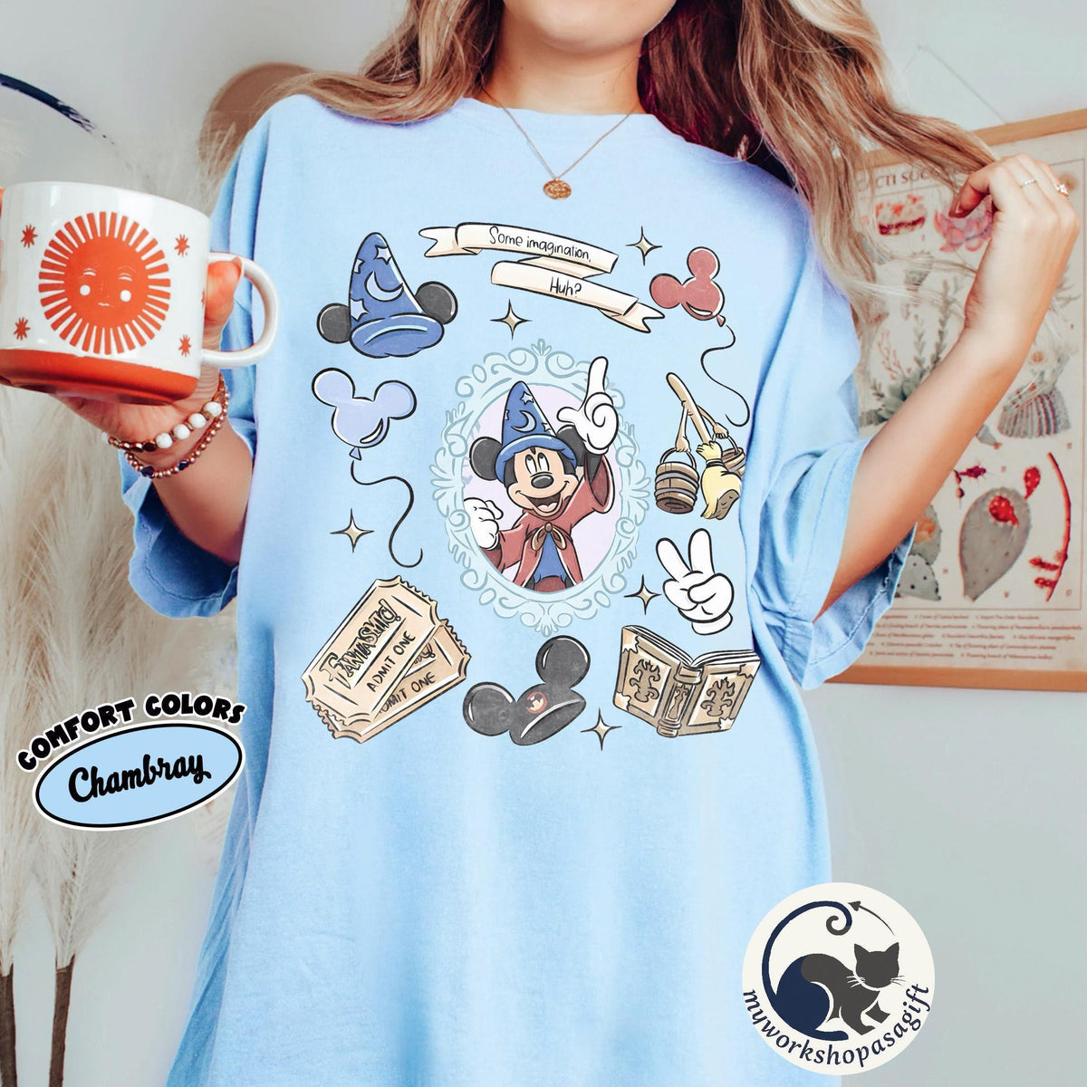 Comfort Colors Sorcerer Mickey Fantasia Shirts — Gildan Hoodie fan art by Snagva (4)