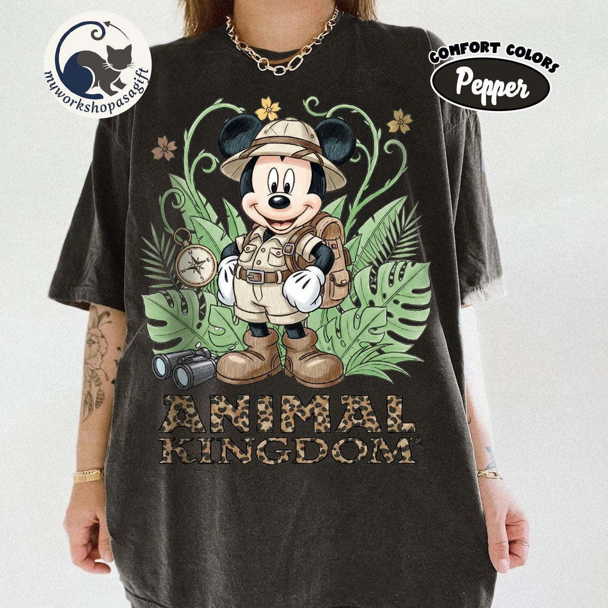 Comfort Colors Safari Mickey & Friends — Gildan Hoodie fan art by Snagva (3)