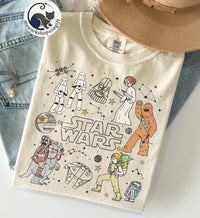 Star Wars Characters Group Shot Constellation Doodles — Gildan Sweatshirt fan art by Snagva