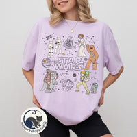 Star Wars Characters Group Shot Constellation Doodles — Gildan Sweatshirt fan art by Snagva (4)