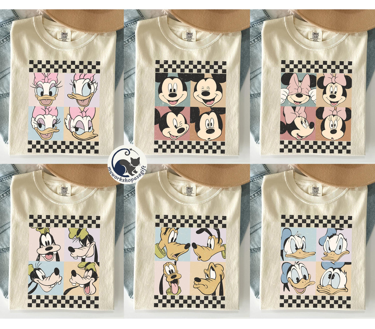 Retro Mickey and Friends Checkered — Gildan Sweatshirt fan art by Snagva