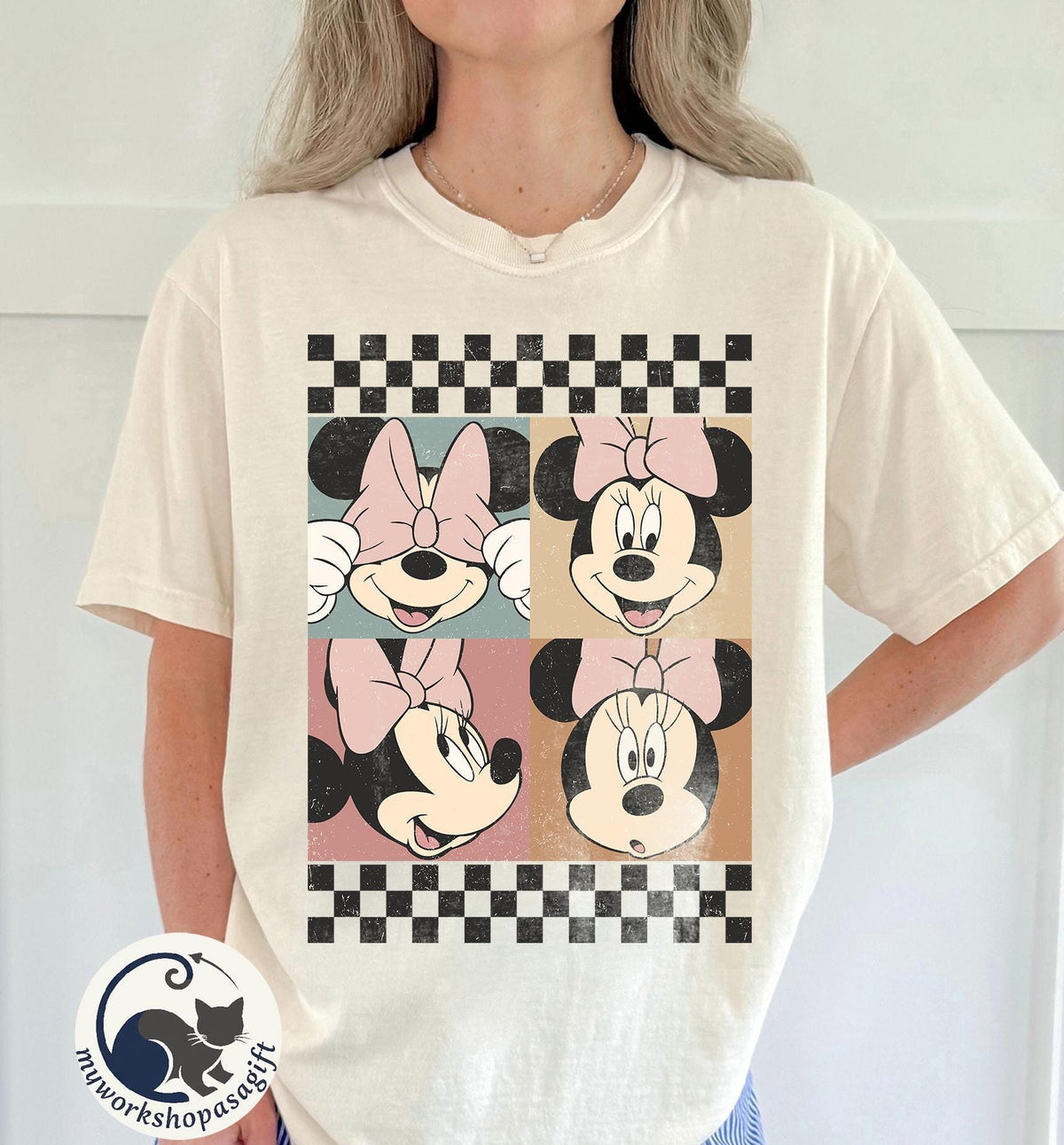 Retro Mickey and Friends Checkered — Bella+Canvas Tee fan art by Snagva (2)