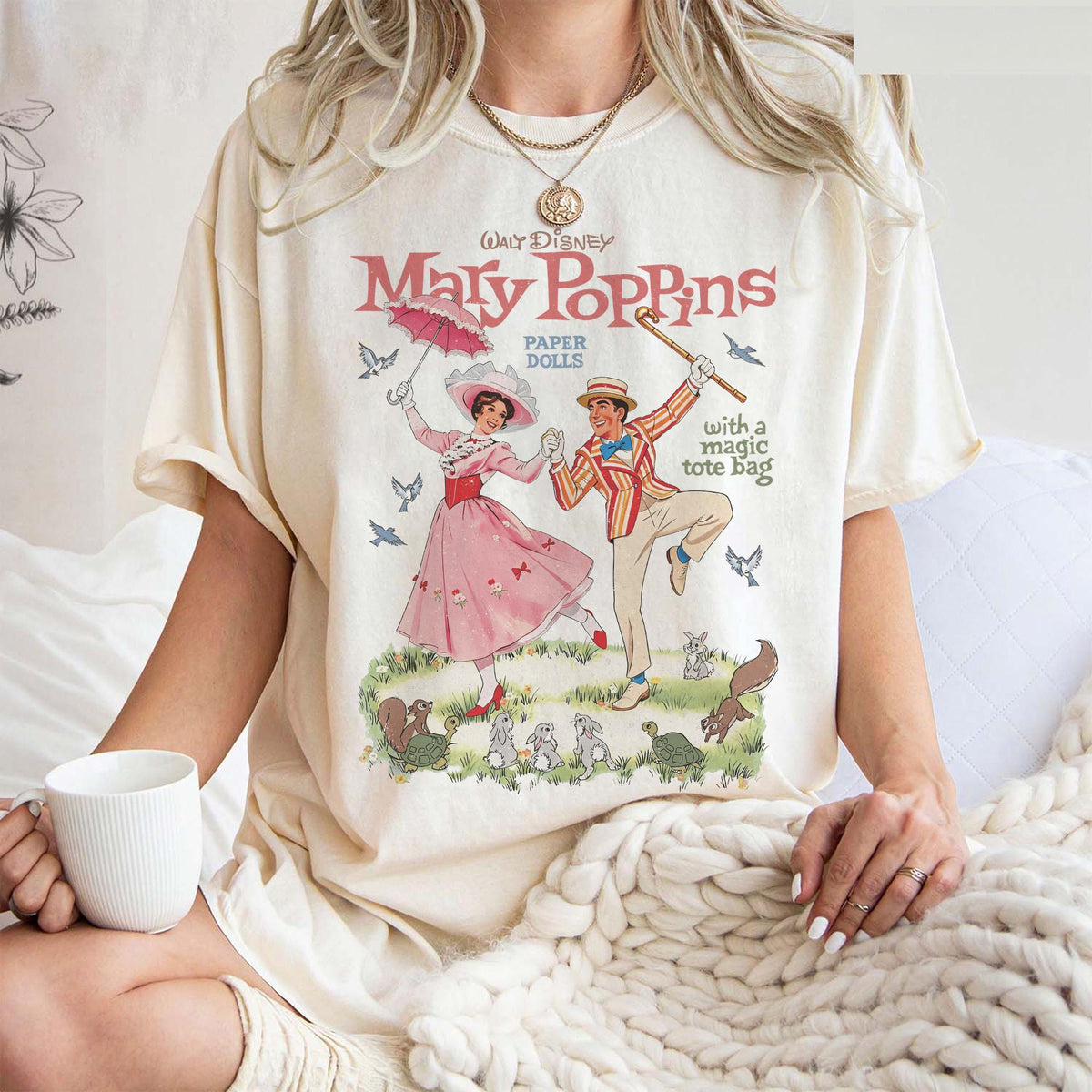 Comfort Colors Watercolor Walt Disney Mary Poppins and Bert  — Bella+Canvas Tee fan art by Snagva (5)