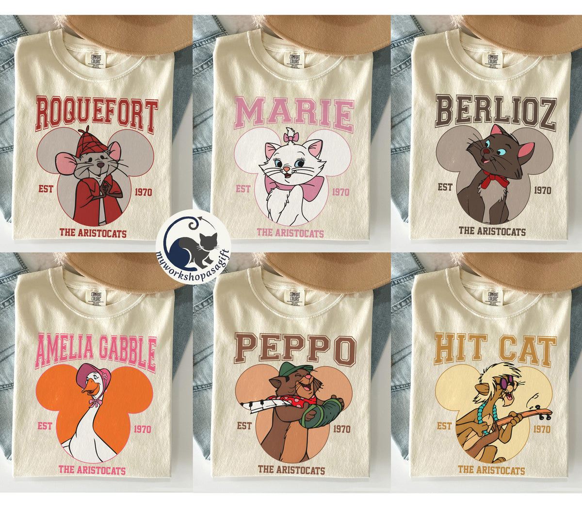 Retro Disney The Aristocats Est 1970 Marie Duchess Berlioz T — Comfort Colors Tee fan art by Snagva