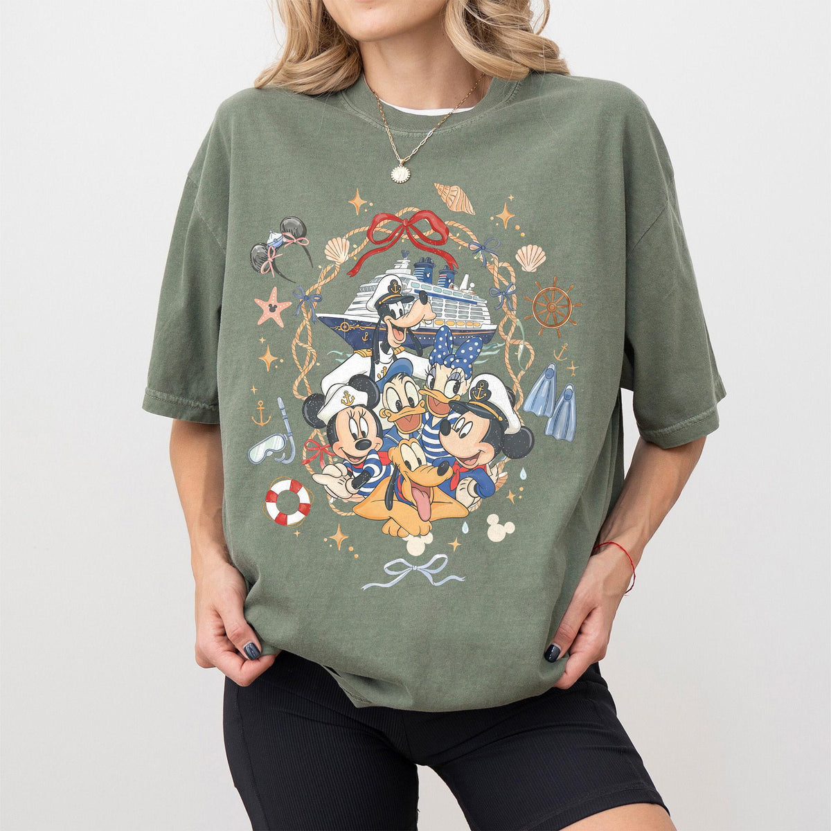 Retro Coquette Mickey and Friends Cruise — Gildan Hoodie fan art by Snagva (4)