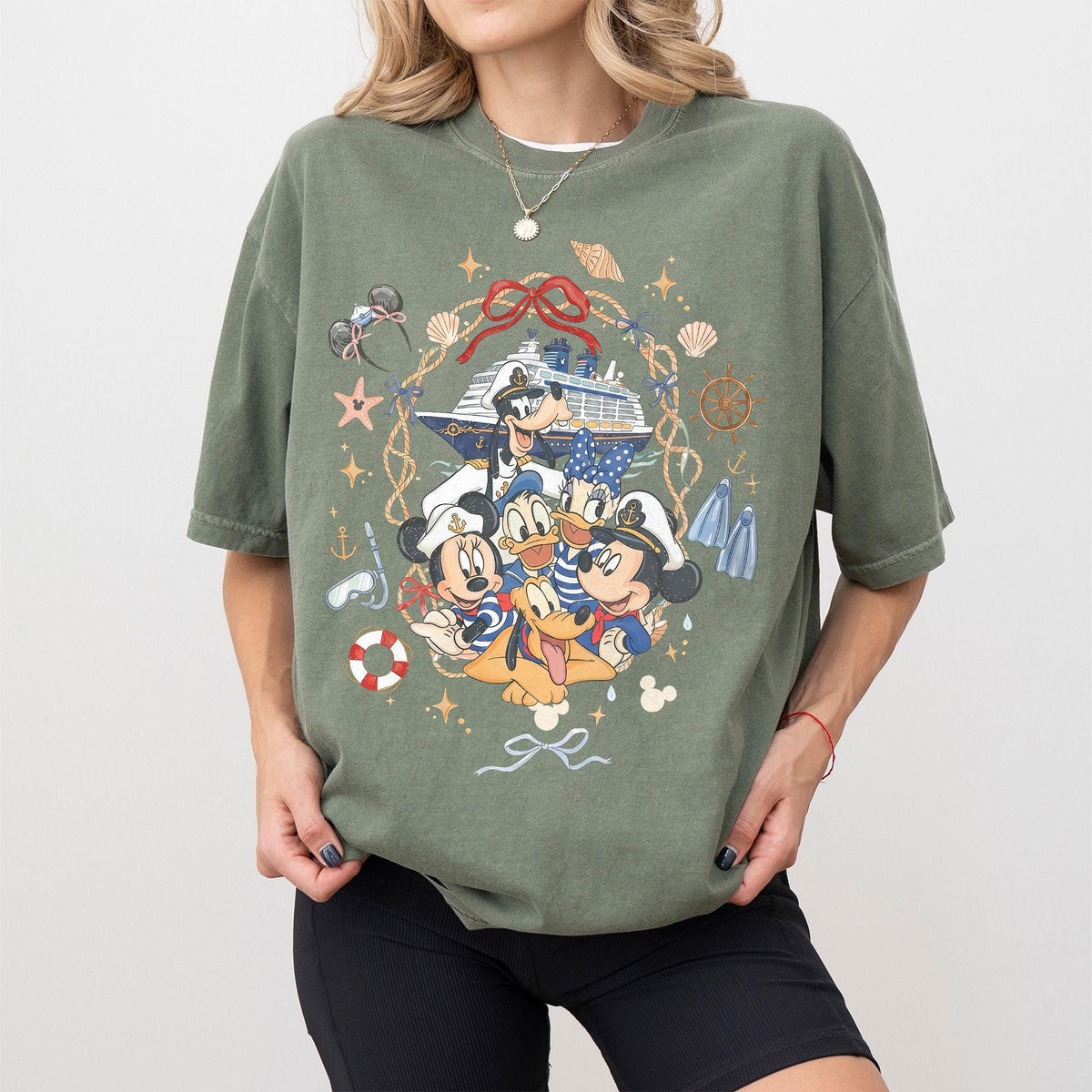 Retro Coquette Mickey and Friends Cruise — Gildan Sweatshirt fan art by Snagva (4)