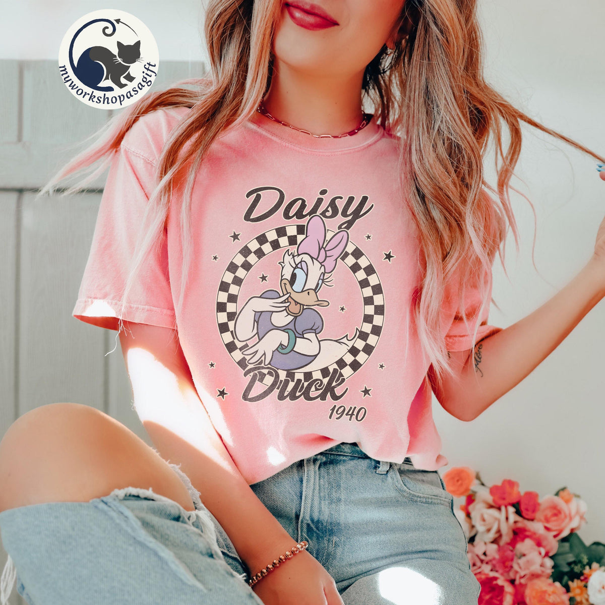 Retro Checkered Disney — Bella+Canvas Tee fan art by Snagva (5)