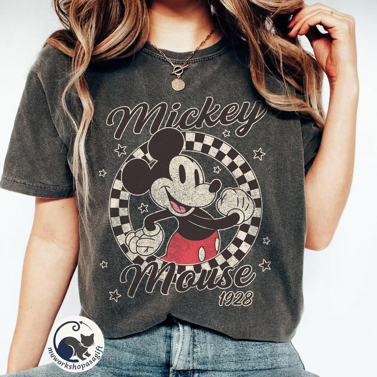 Retro Checkered Disney — Bella+Canvas Tee fan art by Snagva (6)