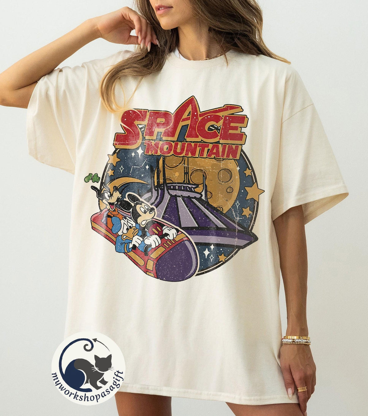 Retro 90s Space Mountain Comfort Colors — Gildan Hoodie fan art by Snagva (2)