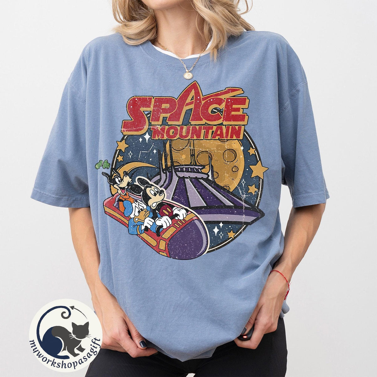 Retro 90s Space Mountain Comfort Colors — Bella+Canvas Tee fan art by Snagva (5)