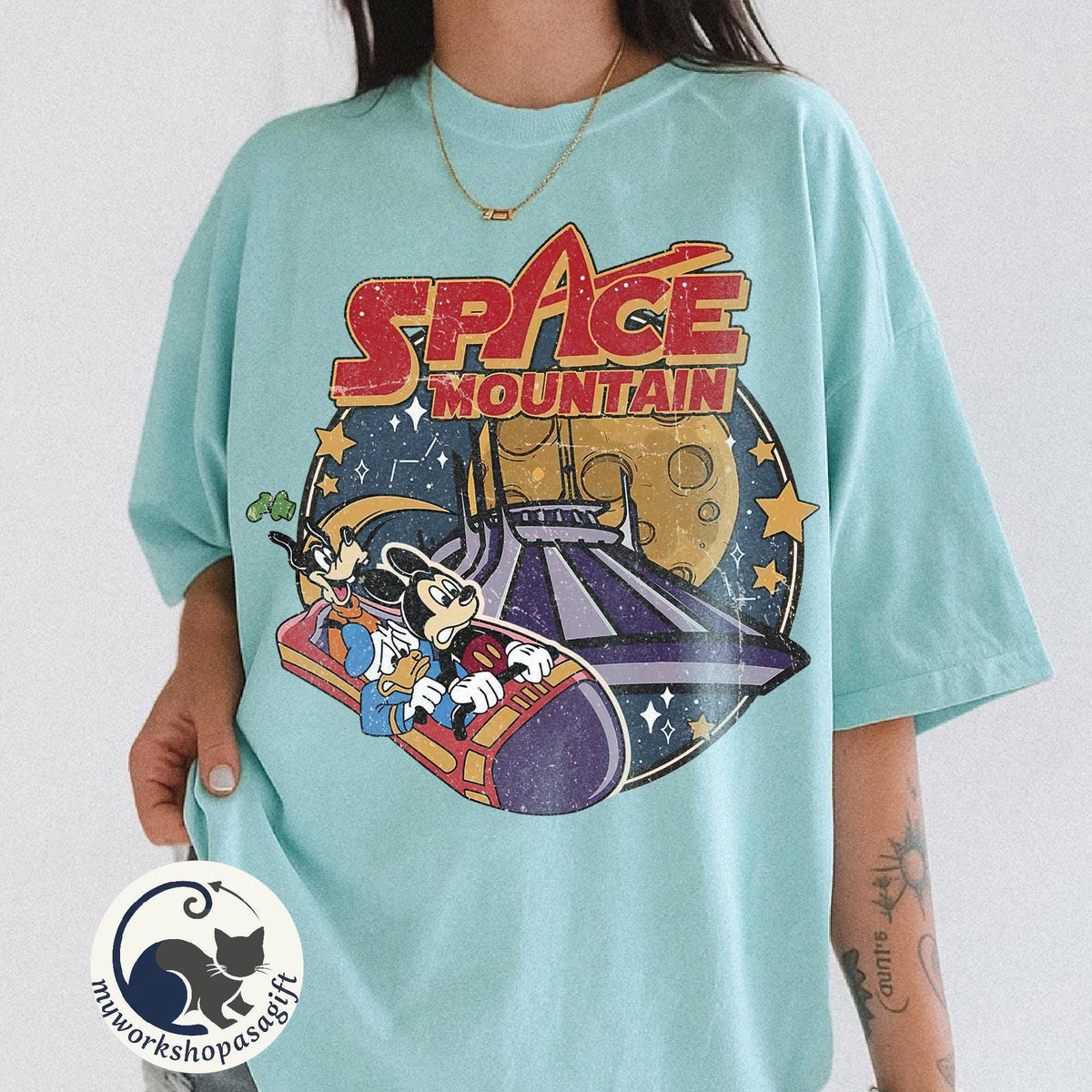 Retro 90s Space Mountain Comfort Colors — Bella+Canvas Tee fan art by Snagva (6)