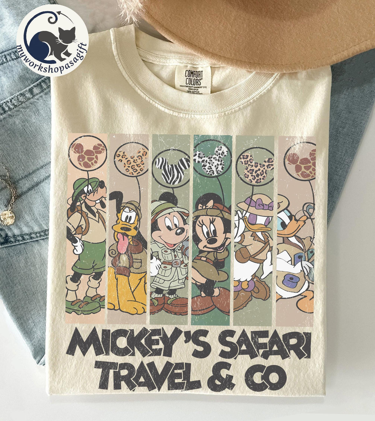 Mickey and Friends Safari Comfort Colors — Comfort Colors Tee fan art by Snagva