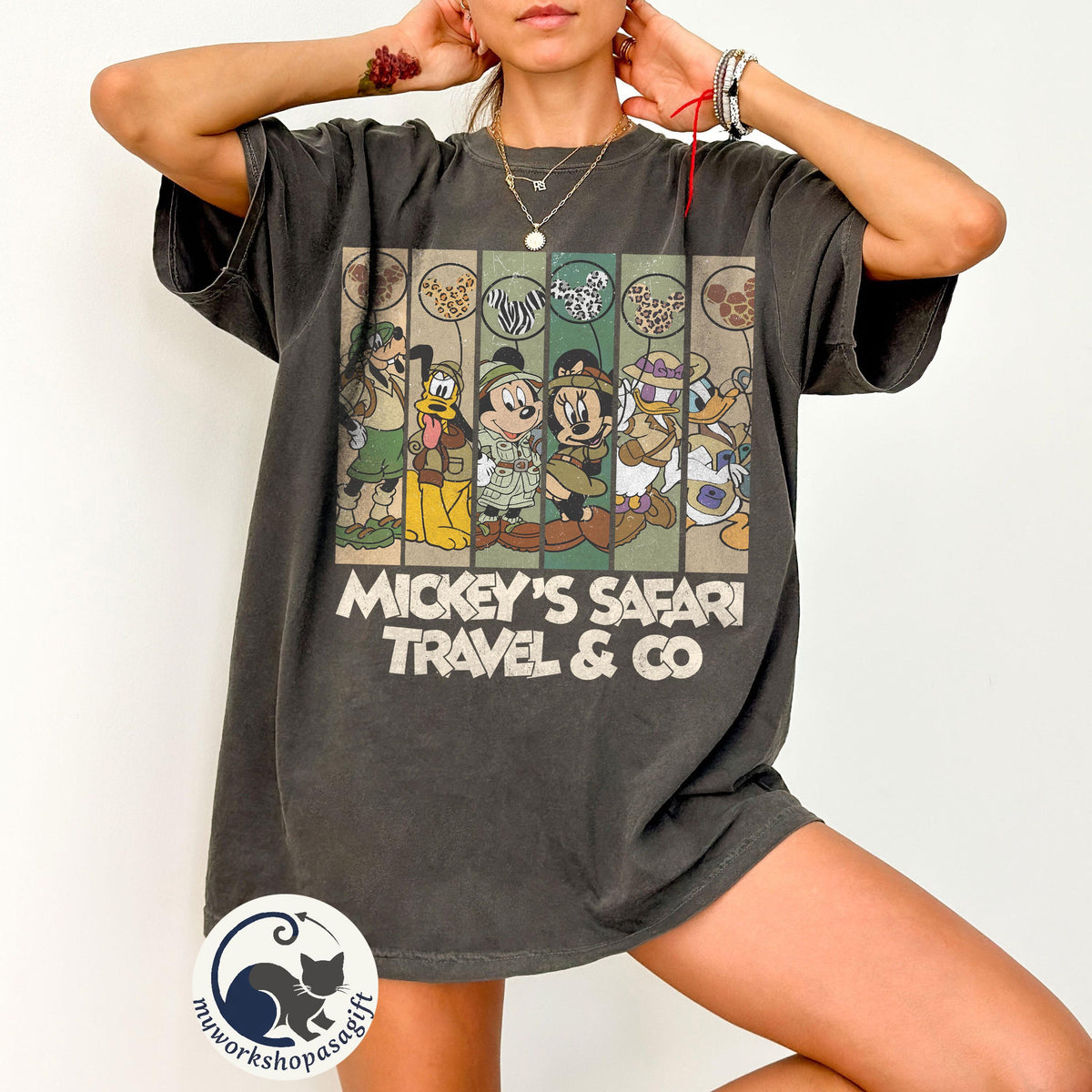 Mickey and Friends Safari Comfort Colors — Bella+Canvas Tee fan art by Snagva (2)