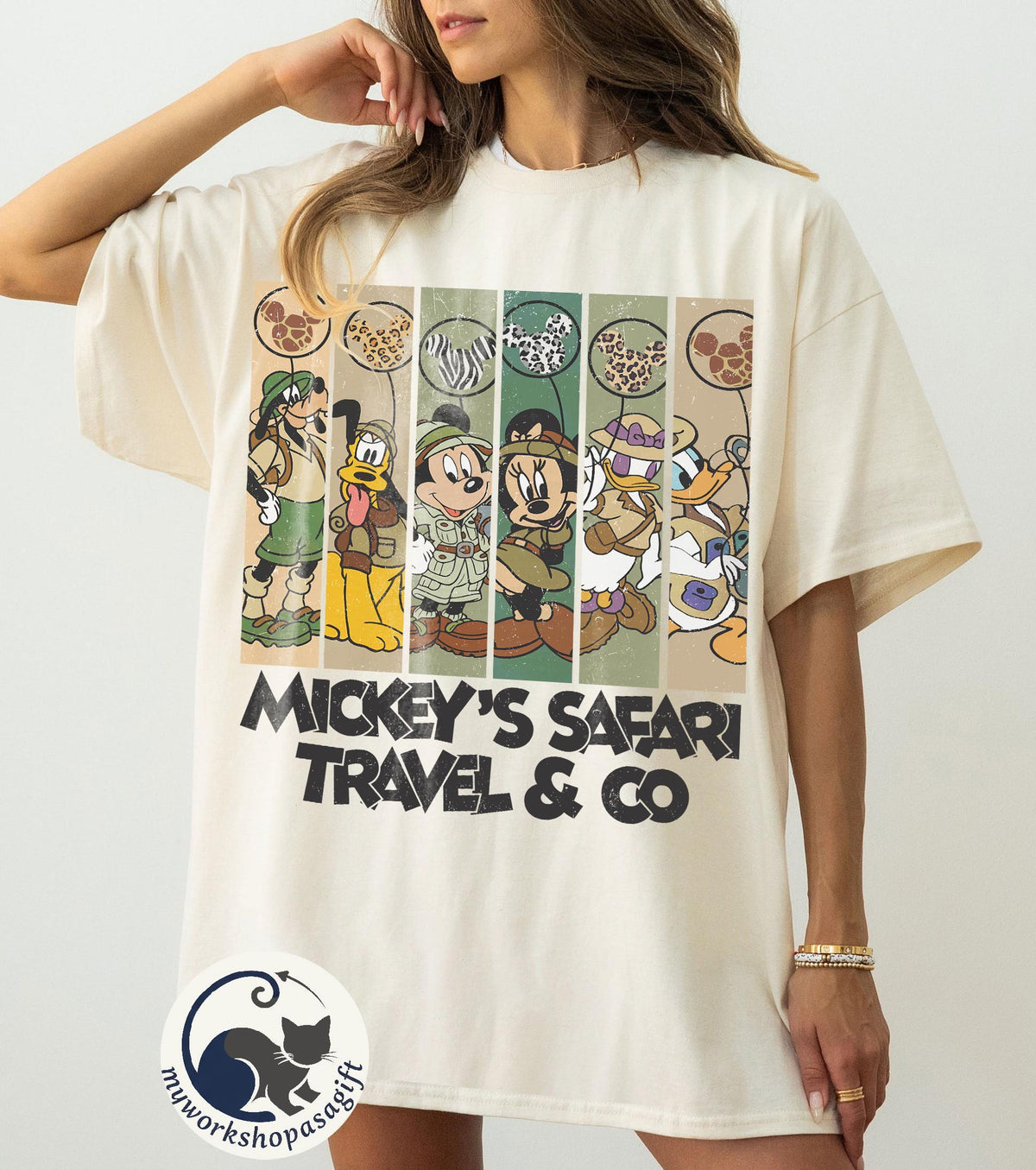 Mickey and Friends Safari Comfort Colors — Bella+Canvas Tee fan art by Snagva (3)