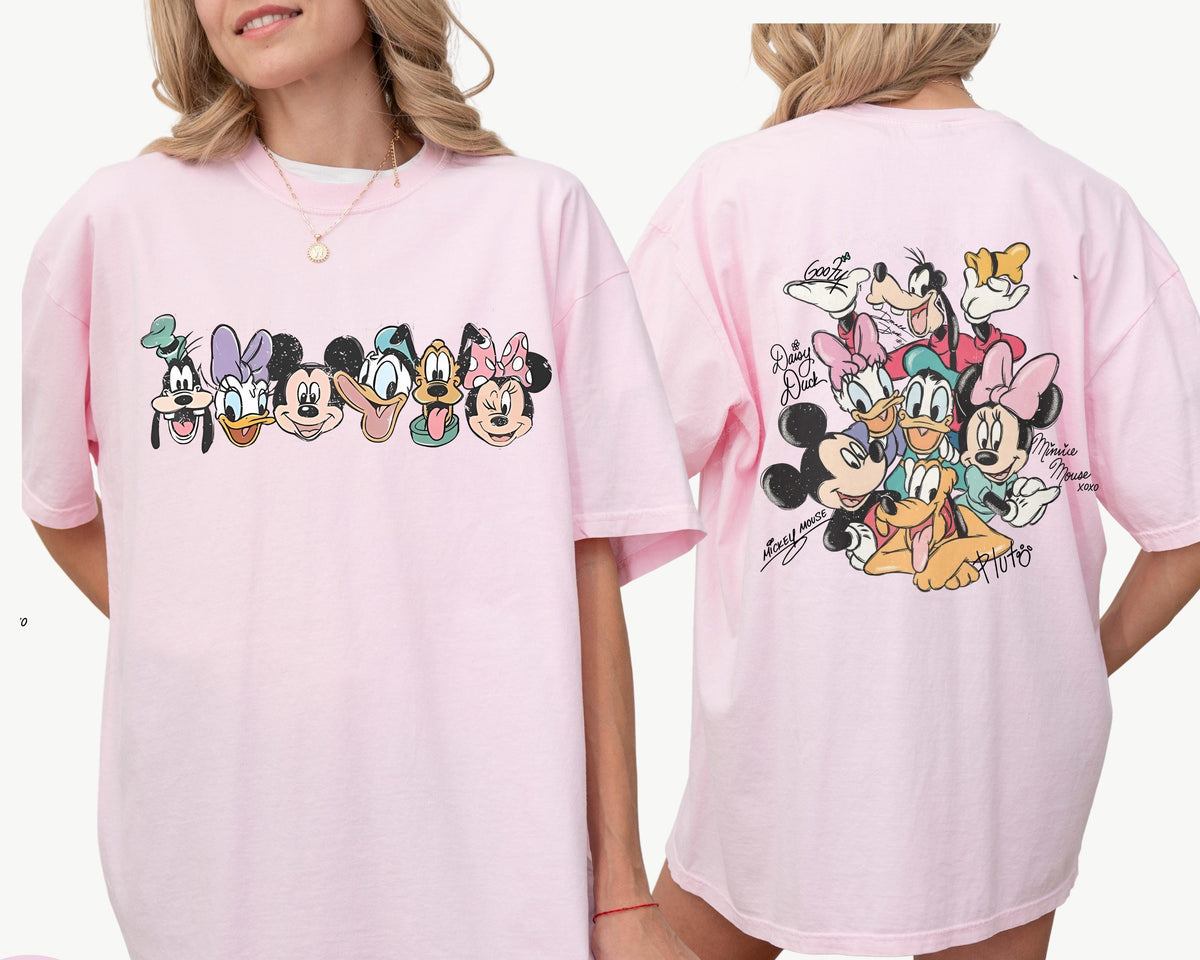 Retro Mickey and Friends Signatures — Comfort Colors Tee fan art by Snagva