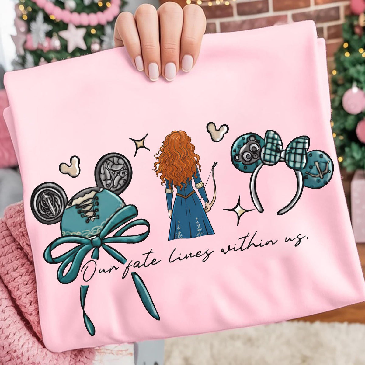 Coquette Bow Disney Brave Princess Merida — Bella+Canvas Tee fan art by Snagva (2)