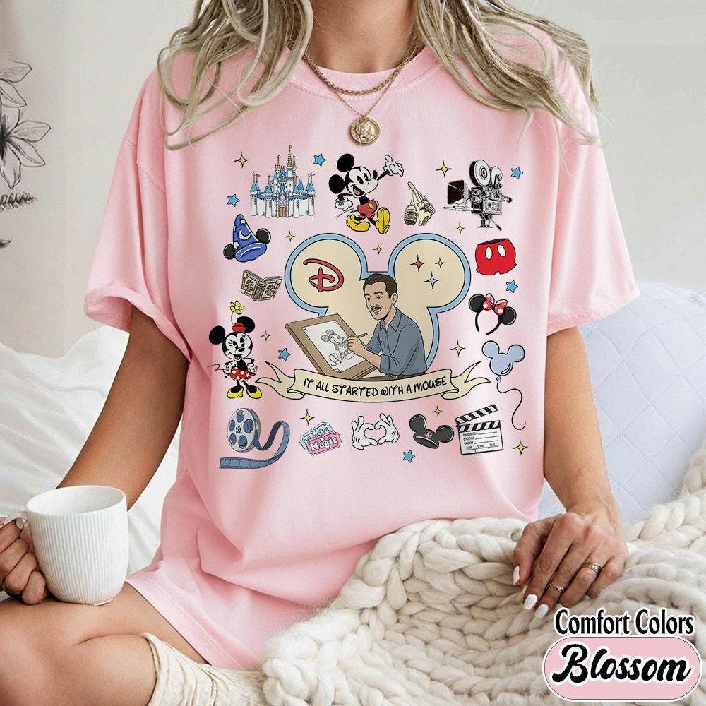 Retro Walt and Mickey Partner Watercolor — Comfort Colors Tee fan art by Snagva (2)