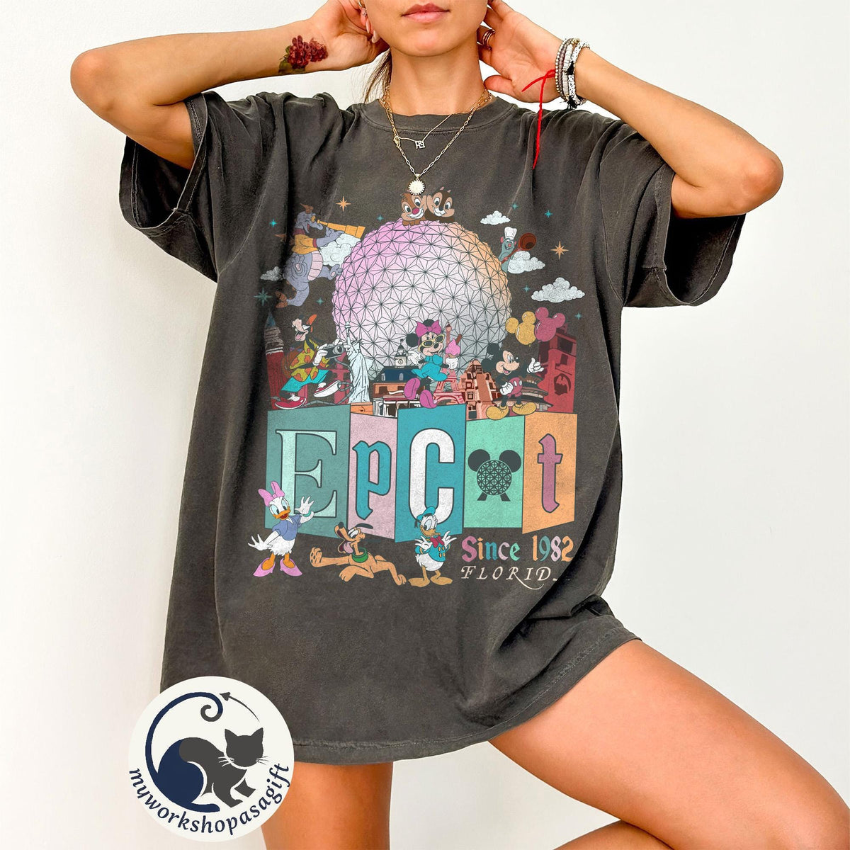 Mickey Friends Epcot World Tour Comfort Colors Shirt Since 1 — Bella+Canvas Tee fan art by Snagva (4)