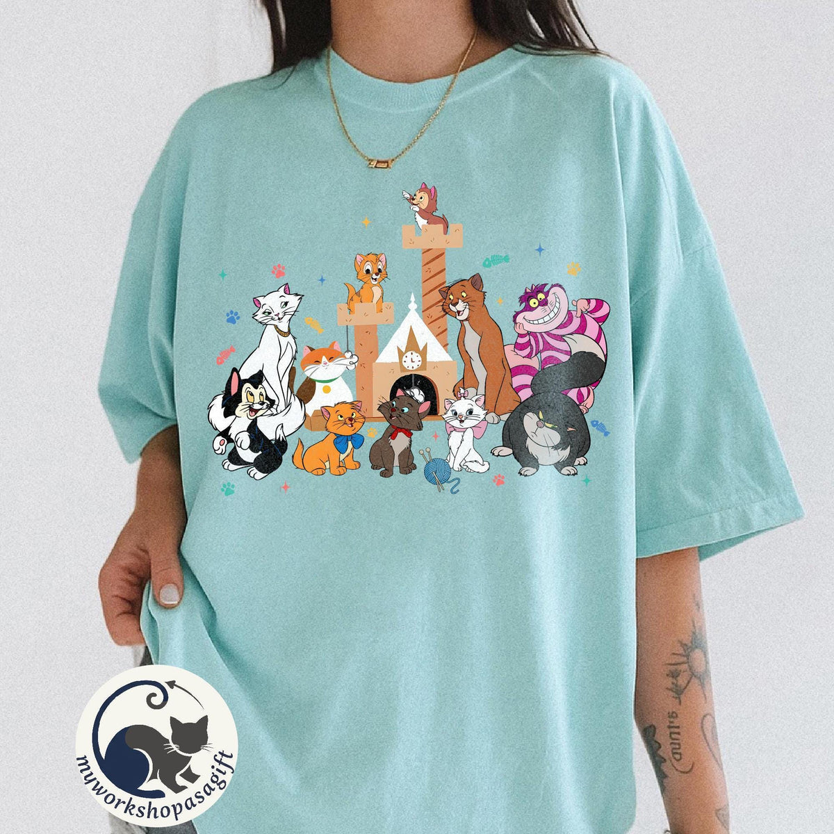 Disney Cats Character Group Kitten Friends — Bella+Canvas Tee fan art by Snagva (6)