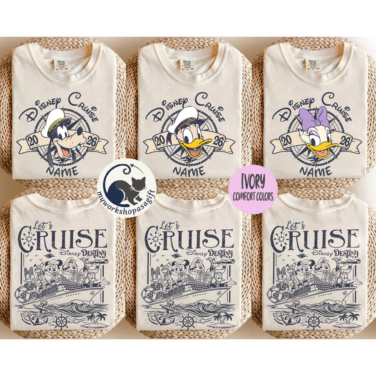 Custom Name Disney Cruise Family Trip 2026 Shirts — Bella+Canvas Tee fan art by Snagva
