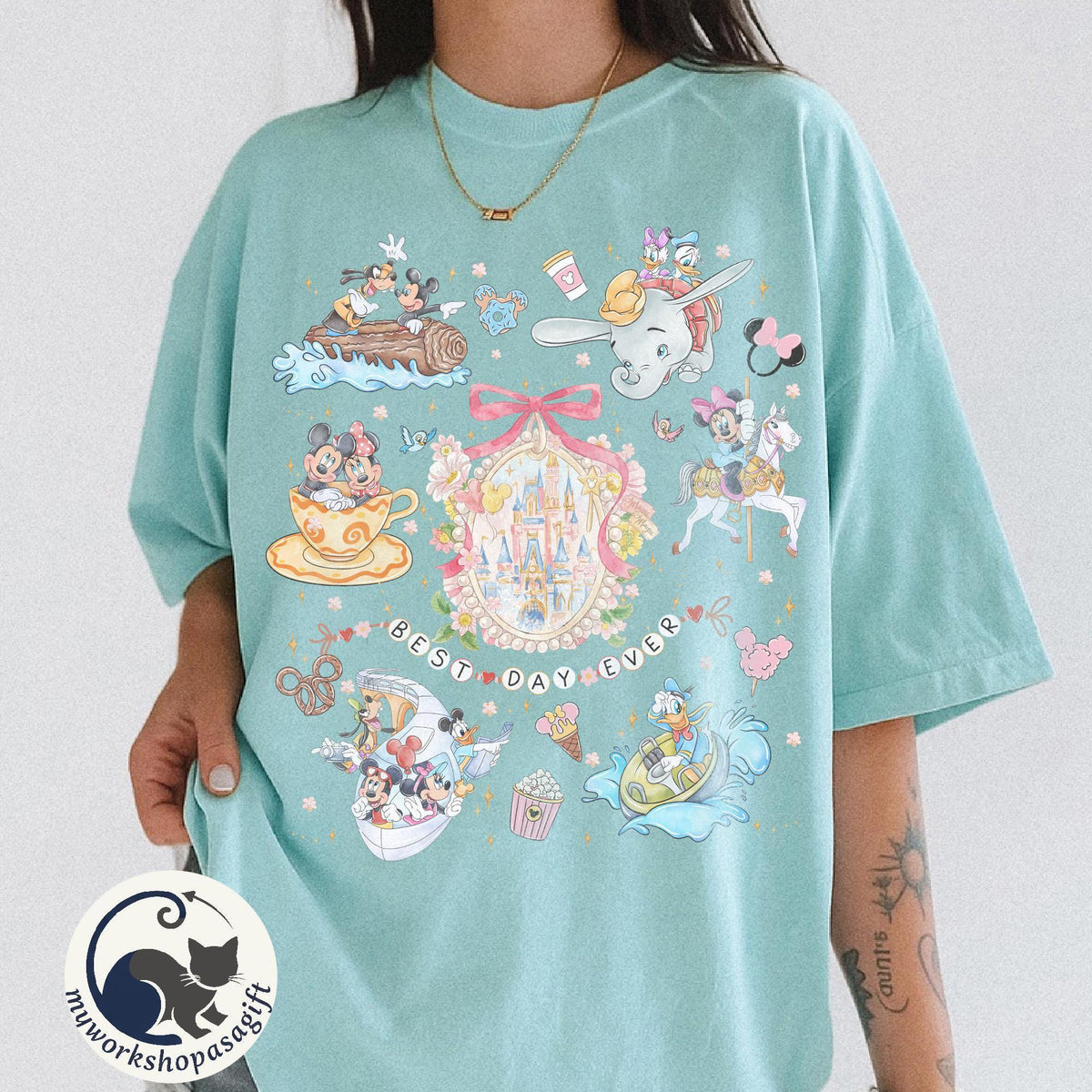 Coquette bow Disney Best Day Ever — Comfort Colors Tee fan art by Snagva (4)