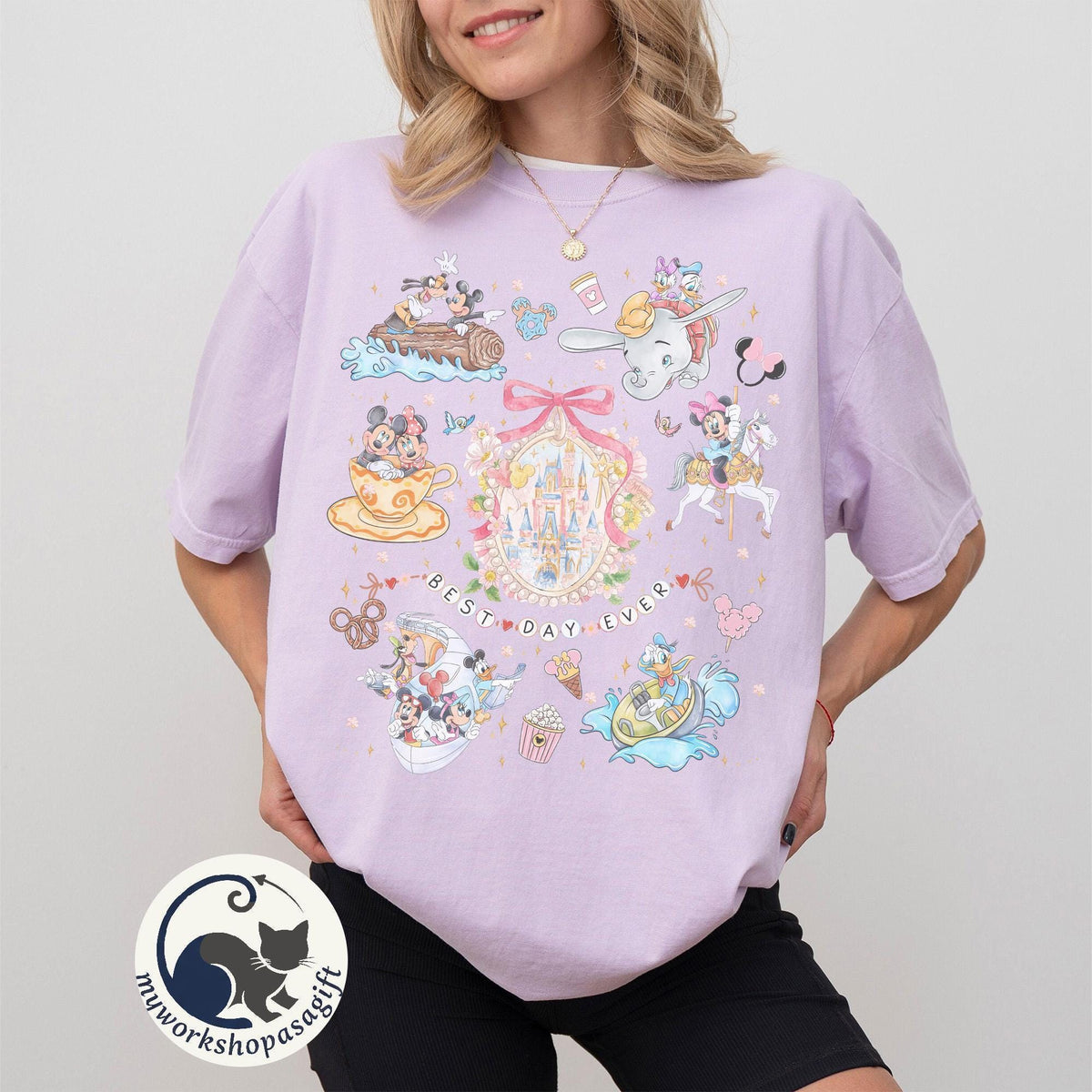 Coquette bow Disney Best Day Ever — Gildan Sweatshirt fan art by Snagva (5)