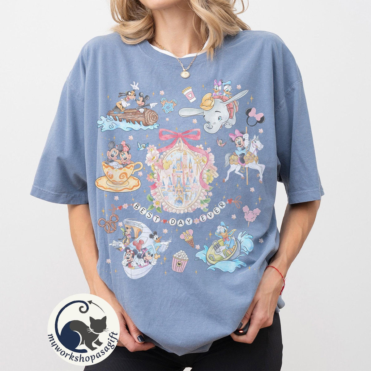 Coquette bow Disney Best Day Ever — Comfort Colors Tee fan art by Snagva (6)