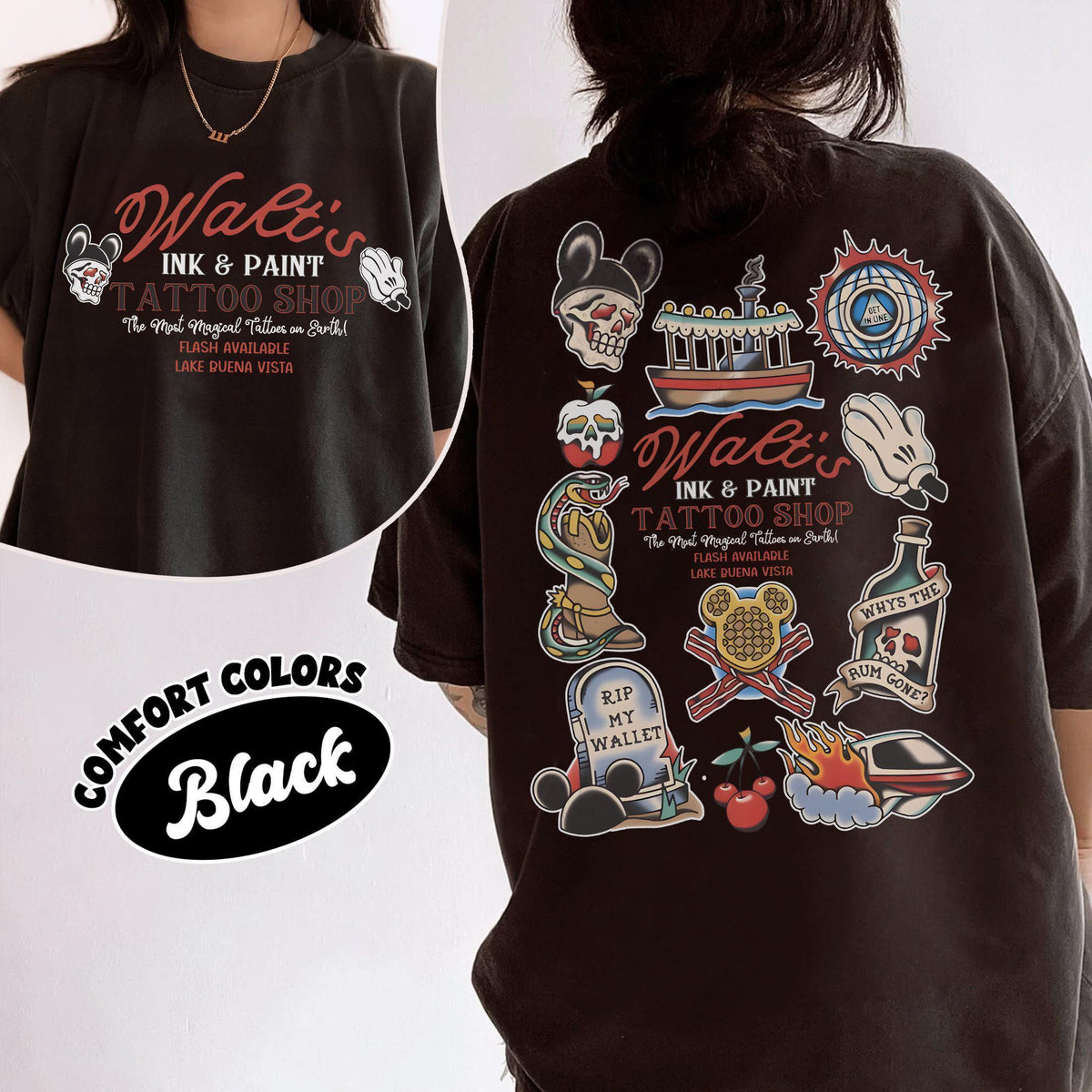 Retro Walt's Ink & Paint Tattoo Shop — Gildan Hoodie fan art by Snagva (4)