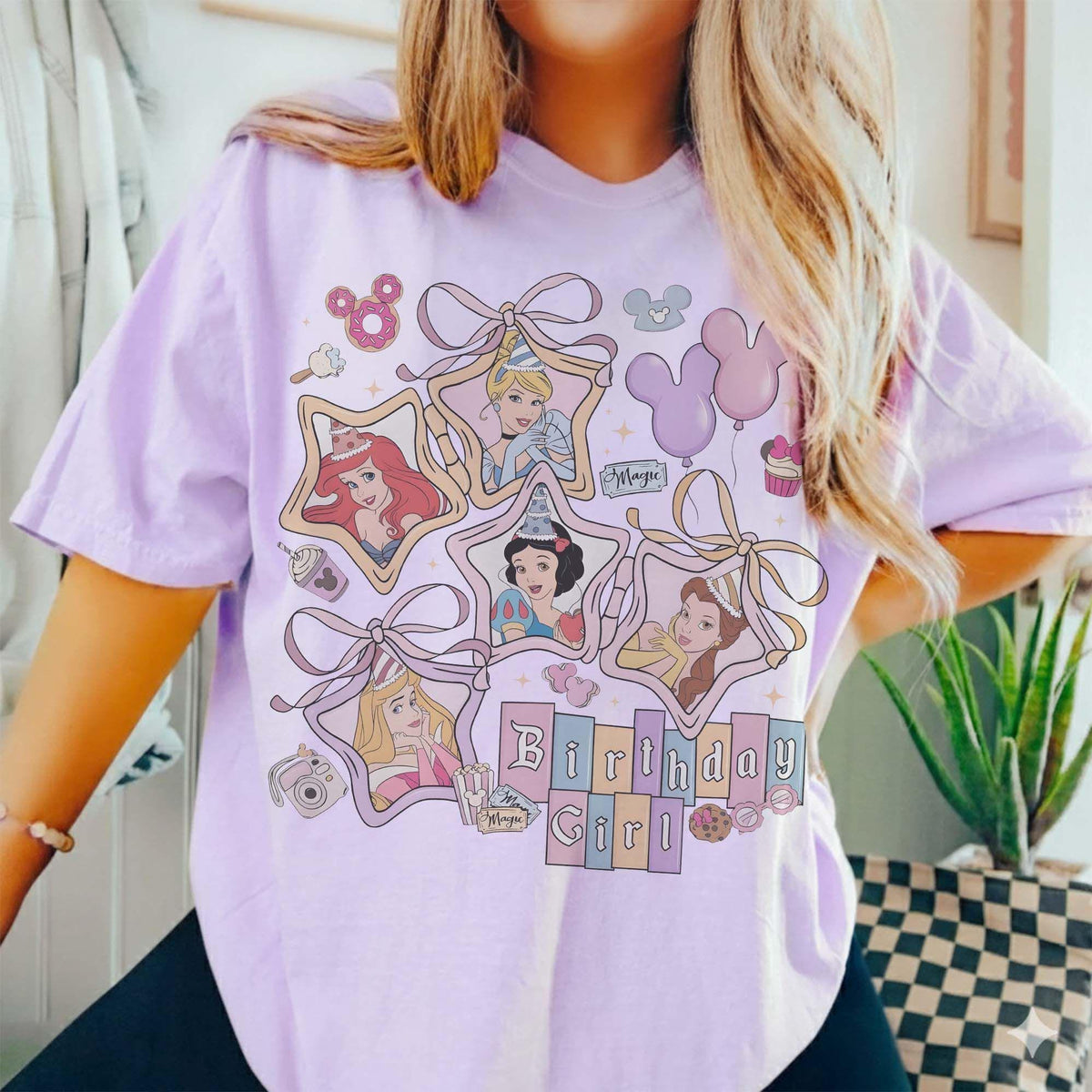 Coquette Bows Disney Princess Birthday Comfort Colors — Bella+Canvas Tee fan art by Snagva (5)