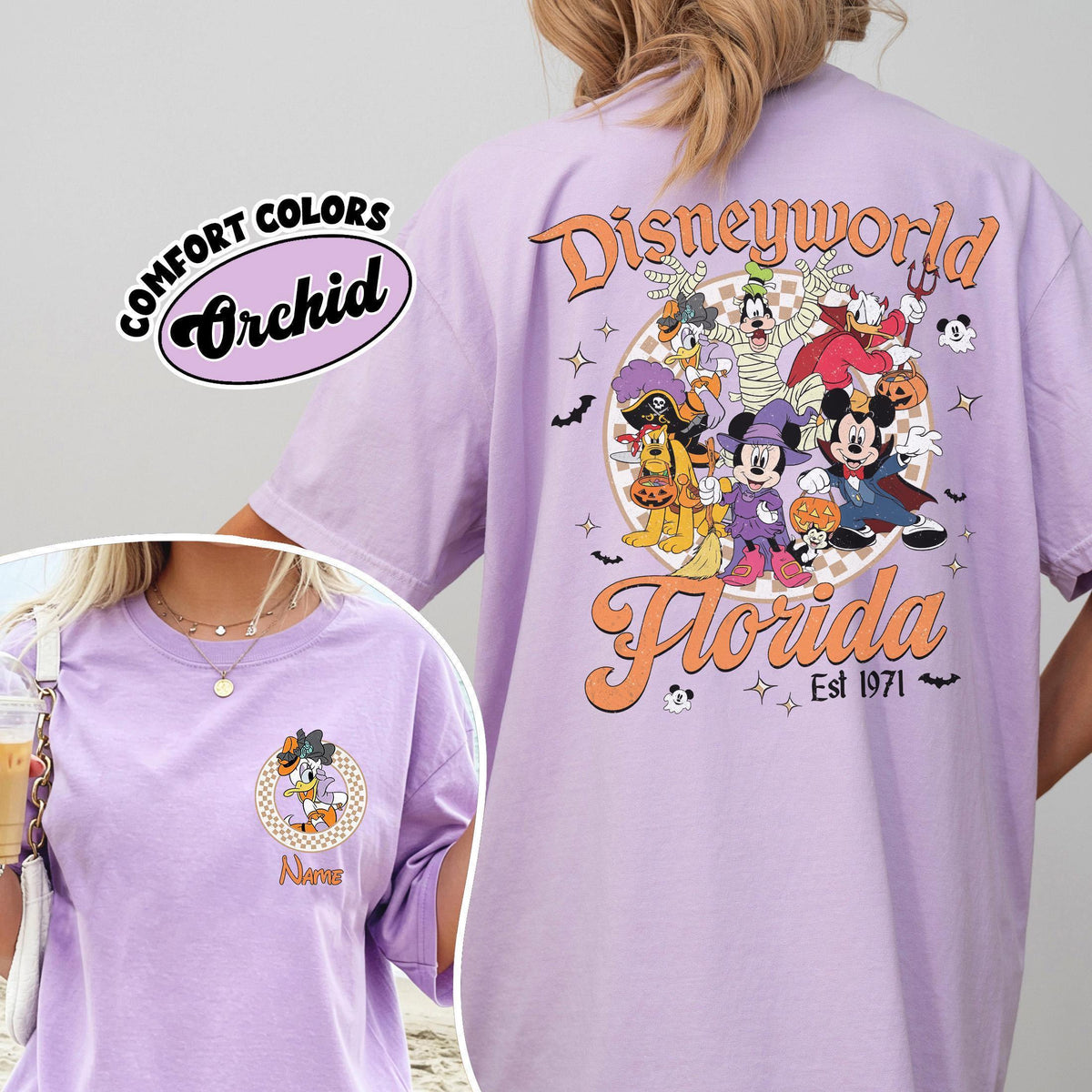 Custom Disneyworld Mickey Friends Halloween — Gildan Sweatshirt fan art by Snagva (4)