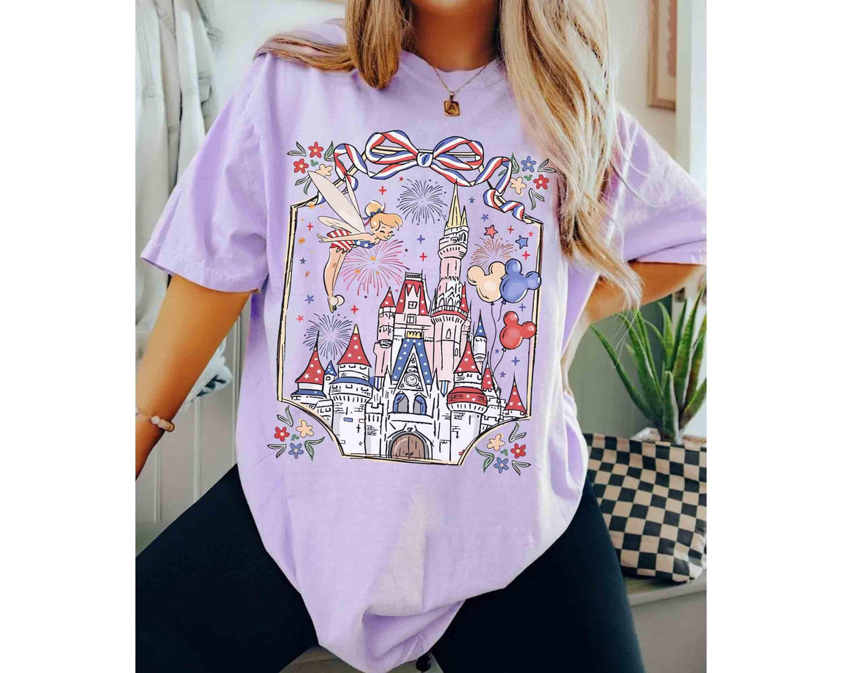 250th America Anniversary Disney Castle — Bella+Canvas Tee fan art by Snagva (4)
