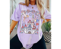 250th America Anniversary Disney Castle — Comfort Colors Tee fan art by Snagva (4)