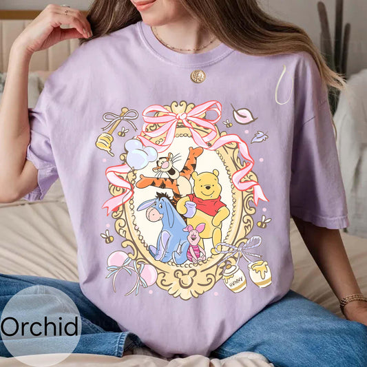 Comfort Colors Coquette Bow Winnie the Pooh — Bella+Canvas Tee