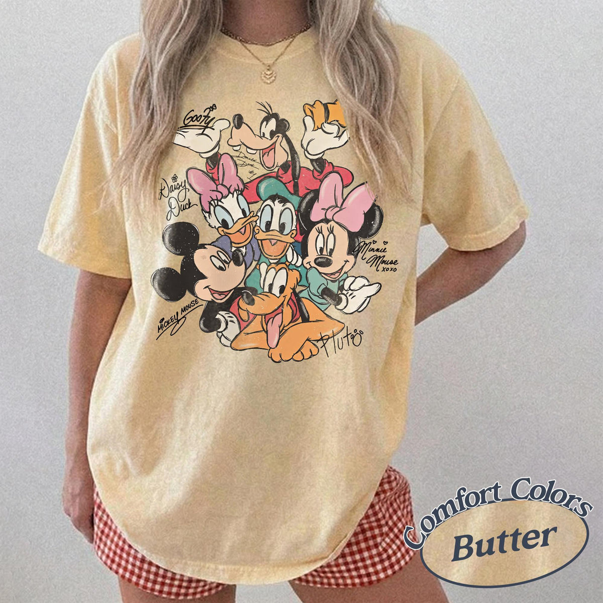 Retro Comfort Colors Mickey and Friends Signatures — Gildan Sweatshirt fan art by Snagva (4)