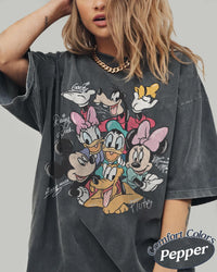 Retro Comfort Colors Mickey and Friends Signatures — Gildan Hoodie fan art by Snagva (5)
