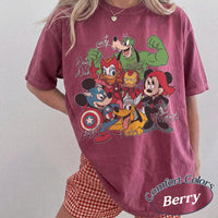 Retro Mickey and Friends Signatures Marvel Comfort Colors — Gildan Hoodie fan art by Snagva (6)
