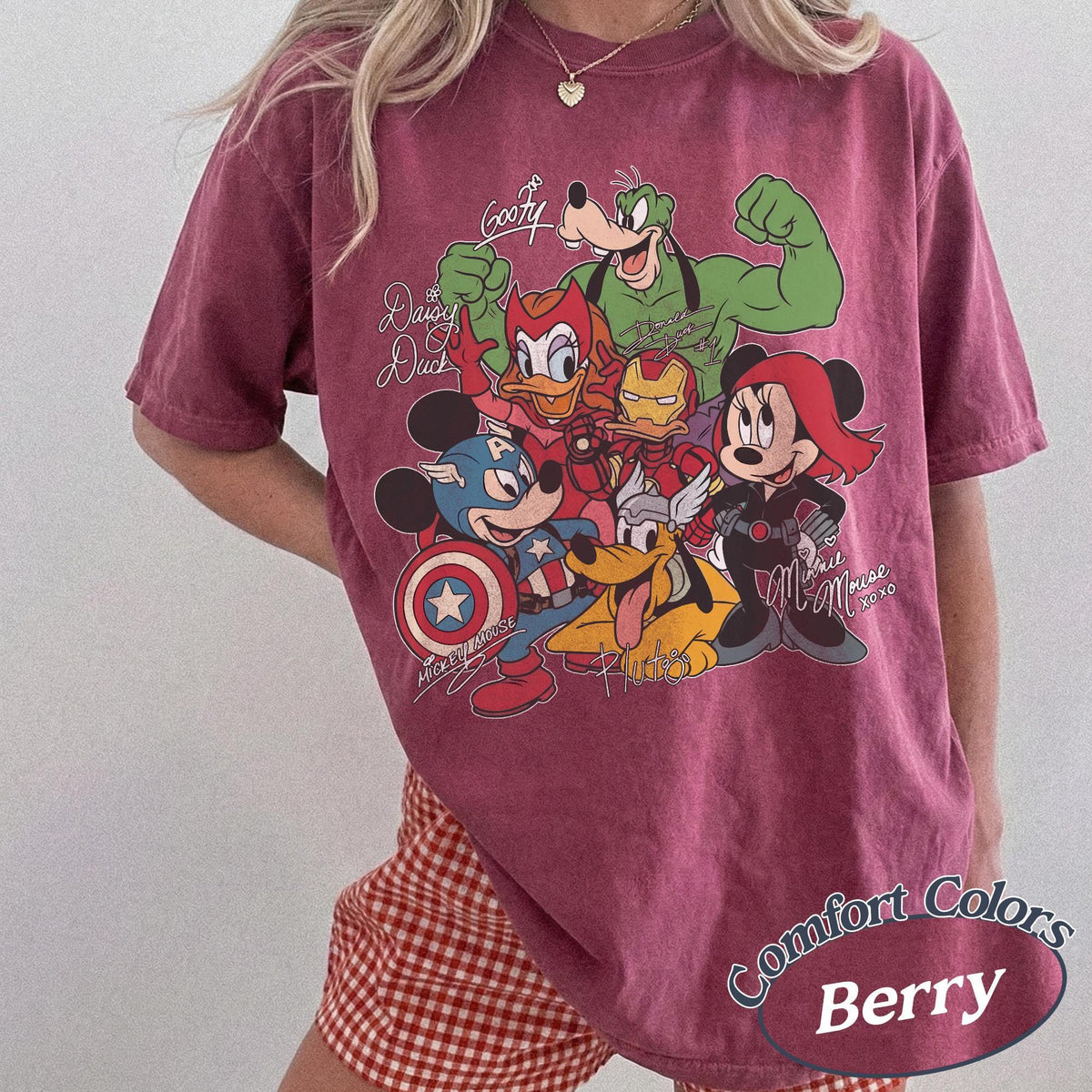 Retro Mickey and Friends Signatures Marvel Comfort Colors — Comfort Colors Tee fan art by Snagva (6)