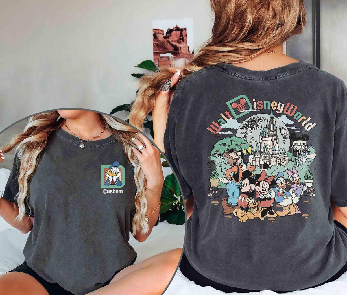 Custom Retro Walt Disney World 2 Sides — Bella+Canvas Tee fan art by Snagva (5)