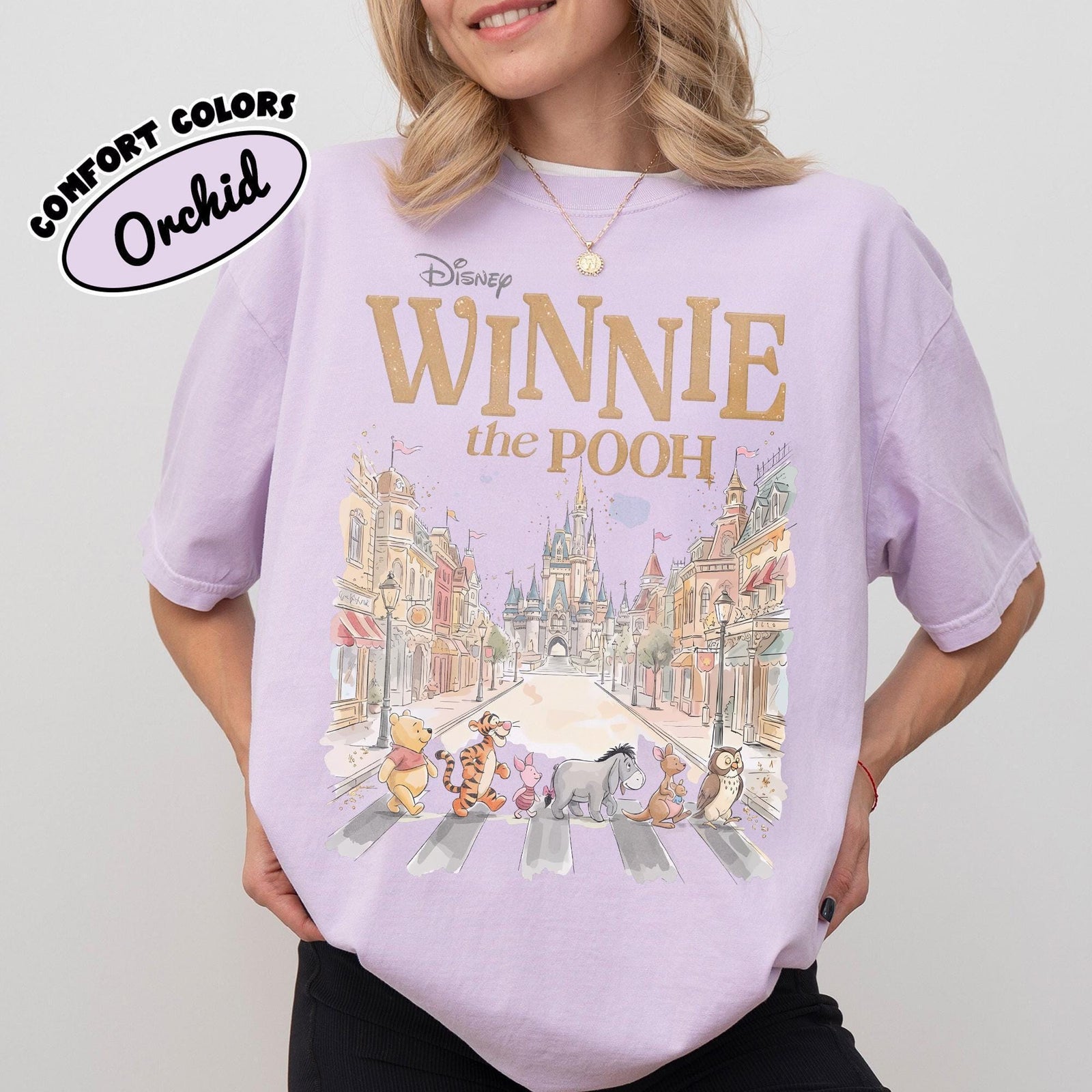 Retro Comfort Colors Winnie The Pooh And Friends — Gildan Hoodie fan art by Snagva