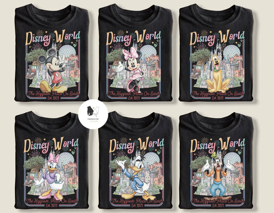 Retro All Characters Disneyworld shirts — Bella+Canvas Tee