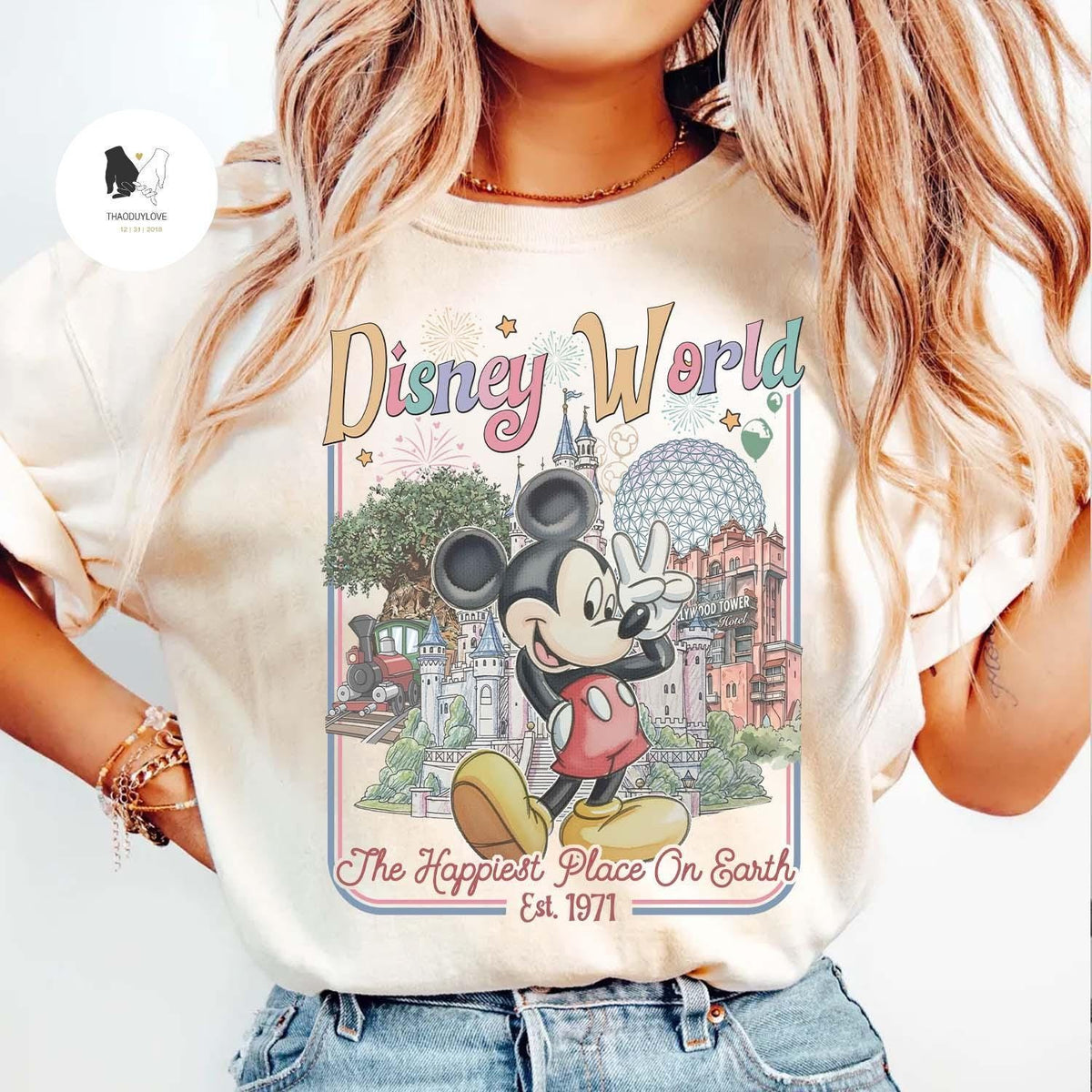 Retro All Characters Disneyworld shirts — Gildan Sweatshirt fan art by Snagva (5)