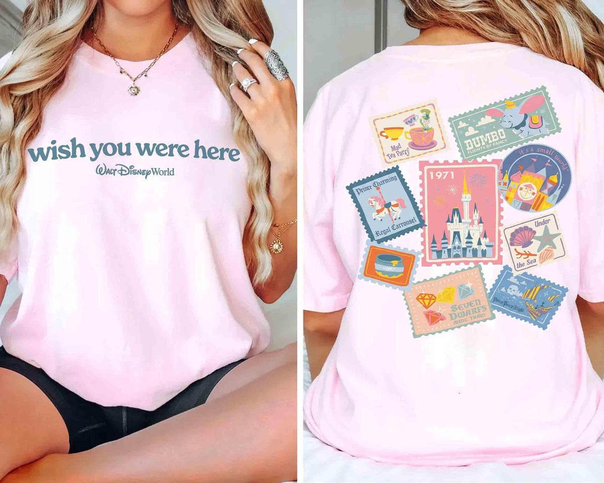 2-Sided Retro Walt Disney World Wish You Were Here — Comfort Colors Tee fan art by Snagva (3)