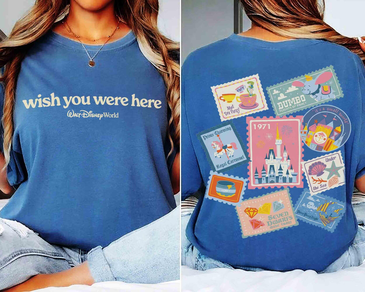 2-Sided Retro Walt Disney World Wish You Were Here — Gildan Hoodie fan art by Snagva (5)