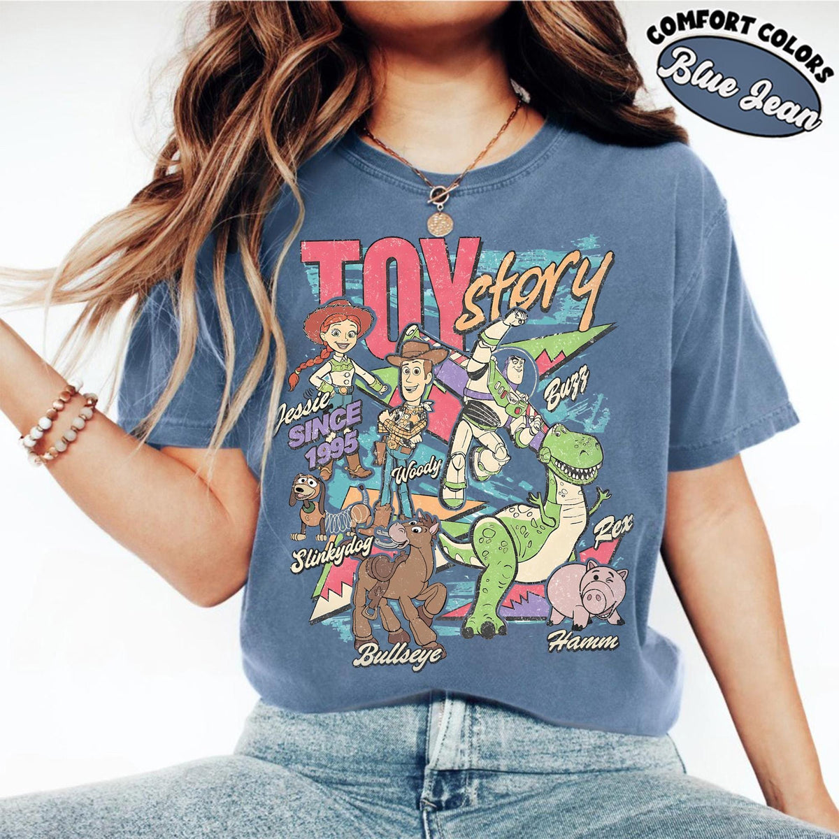Toy Story Retro Jessie Woody Buzz Lightyear — Comfort Colors Tee fan art by Snagva (2)